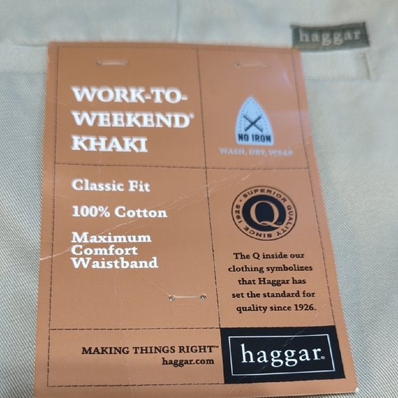 Haggar Men's Tan Chinos - Picture 2 of 7